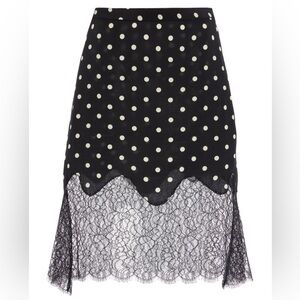 Francoise Paris - Black Polka Dot Lace Skirt - NWT